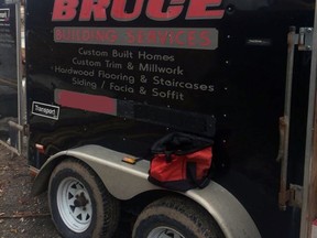 The trailer that a contractor discovered had been stolen from a property near Kingston, Ont. on Thursday January 3, 2018. Supplied photo