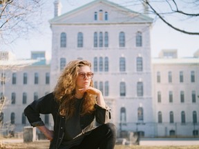 Simone Schmidt is seen in front of the Rockwood Asylum for the Criminally Insane. (Supplied Photo)