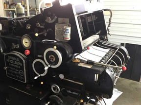 This 1960s-era printing press is still being used in Malahide Township near Aylmer. It functions entirely on hydraulics, a work-around for Paul Jantzi and his Amish community, where they do not use electricity.