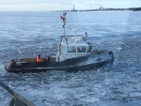 Pictured here is Picton Terminals’ new tugboat Sheri Lynn S, which will be breaking ice from Picton Bay to Amherst Island throughout the winter.