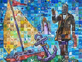 The finished mosaic mural for Sarnia in the Canada 150 Mosaic Mural Project. The eight-foot by eight-foot image is on display at city hall. (Submitted)