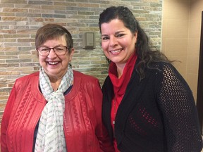 Heather Wilson-Boast, with Shelley Green, will take part in Ingersoll Walk for Alzheimer's on January 20. (HEATHER RIVERS, Sentinel-Review)
