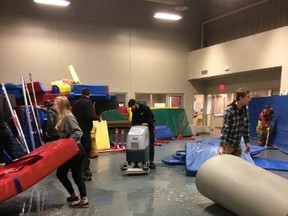 The Whitecourt Gymnastics Club's facility is shown after the Carlan Services Community Centre flooded on Jan. 1. The non-profit group is now fundraising to cover costs not covered by insurance (Submitted | Whitecourt Gymnastics Club).