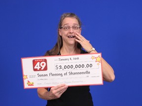 Submitted photo
Shannonville resident Susan Fleming won $2 million on the Dec. 6 Ontario 49 draw. She plans to use the money to buy a new vehicle, travel and do some home renovations.