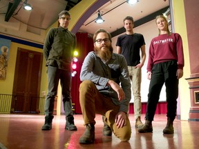 Londoners Timothy Glasgow (left) Damon Muma, Matthew Trueman, and Hannah Goldberg are part of My Planet and Me, the first one act play to take place at the Aeolian Hall. The show takes place Jan. 12. (CHRIS MONTANINI, Londoner)