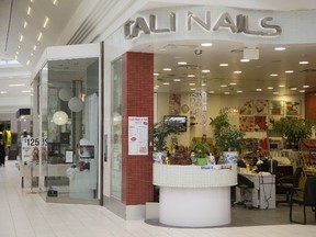 Cali Nails in White Oaks Mall has a history of violating rules, says local health unit. (MIKE HENSEN, The London Free Press)