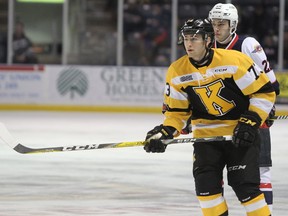 Kingston native forward Gabriel Vilardi, seen here playing against the Windsor Spitfires last Friday night at the Rogers K-Rock Centre, is one of the five playoff-hardened players the Kingston Frontenacs acquired prior to the trade deadline. (Steph Crosier/The Whig-Standard/Postmedia Network)