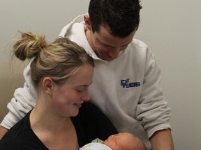 Ken and Rianne Klyn with New Year's baby Curtis Klyn. (Submitted photo)