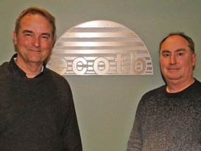 TIM MEEKS/THE INTELLIGENCER
East Central Ontario Training Board Co-Chairman Mike Whitaker and Executive Director Brad Labadie say the organization is "the best kept secret in town", but they are the best source for local labour market data.