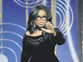 Oprah Winfrey used her skills as a seasoned storyteller to speak against sexual harassment when she accepted the Cecil B. DeMille Award at the Golden Globe Awards on Sunday. (Paul Drinkwater/NBC via AP)