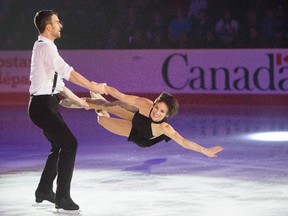 Senior pairs gold medallists Meagan Duhamel and Eric Radford skate during the gala event following the 2018 Canadian National Skating Championships in Vancouver, B.C., Sunday, Jan. 14, 2018. THE CANADIAN PRESS/Jonathan Hayward