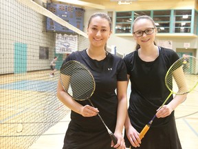 Badminton players Kalie Rheault and Cierra St. Germain in Sudbury, Ont. on Sunday January 14, 2018. The will be will be competing in the Ontario Winter in Orillia in March.Gino Donato/Sudbury Star/Postmedia Network