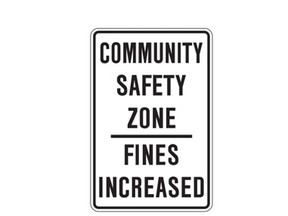 community safety zone sign