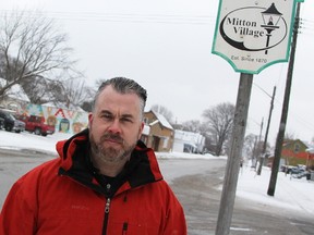 Brian White stands south of George Street on Mitton Street in Sarnia Tuesday. The city councillor is behind a new city advisory committee aimed at revitalizing the Mitton Village area. (Tyler Kula/Sarnia Observer/Postmedia Network)