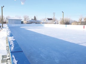 Champion’s new outdoor rink, located by the village’s swimming pool, opened on Christmas Day and has been well used by the community.