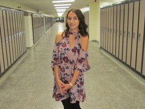 Elizabeth Guthrie, a student trustee with the Lambton Kent District School Board, wants to draw attention to a student platform the Ontario Student Trustees Association has released ahead of this year's provincial election. (Paul Morden/Sarnia Observer/Postmedia Network)
