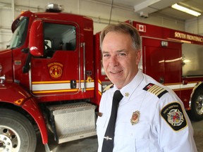 South Frontenac Fire & Rescue Chief Rick Chesebrough, at the Sunbury Fire Hall on Wednesday, has announced he will retire by Jan. 26. (Ian MacAlpine/The Whig-Standard)