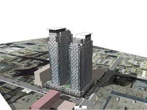 An artist?s rendering of the proposed towers at 195 Dundas St. Next step will be seeking site plan approval.