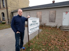 Builder Doug Lansink at 467-469 Dufferin Ave. (File photo)