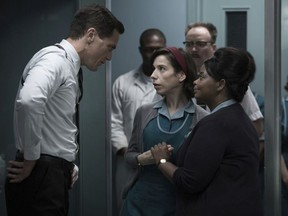 This image released by Fox Searchlight Pictures shows Michael Shannon, from left, Sally Hawkins and Octavia Spencer in a scene from the film, "The Shape of Water." Guillermo del Toro's Cold War fantasy tale will vie for the most nominations for the 90th annual Academy Awards. (Fox Searchlight Pictures via AP) ORG XMIT: NYET503Kerry Hayes / AP