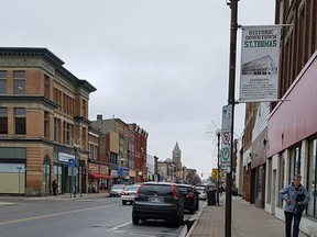 Talbot Street and adjacent railway lands are being considered for a heritage conservation district, but some members of the city’s reference committee voiced concerns that enforcement of bylaws will be difficult. (Laura Broadley/Times-Journal)