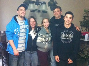 Tyler Haney, left, with mom Sherri, sister Shelby, dad Lloyd and brother Michael. (Photo supplied)