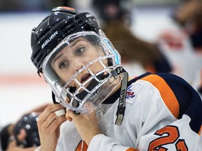 Belleville native Megan Quinn of the Syracuse Orangewomen hockey team. (Phil Bryant photo)