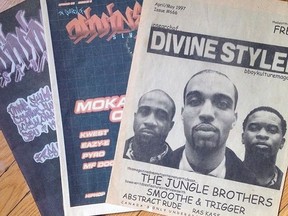 A few issues of In Search of Divine Styler, a magazine created in the 90s by Ryan Somers, 41, from Bayfield. (Courtesy of Facebook)