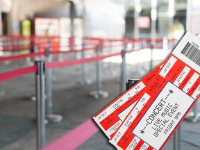 This stock photo shows an empty lineup for a concert. Getty Images