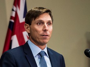 Ontario Progressive Conservative Leader Patrick Brown speaks at a press conference at Queen's Park in Toronto on Wednesday, January 24, 2018. (The Canadian Press)