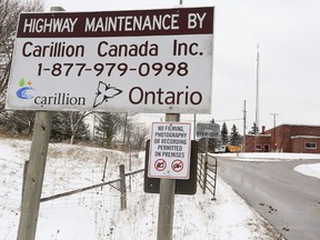 A site photo of Carillion Canada site on Highway 7 in Peterborough, Ont. (CP photo)