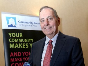 Retired Brigadier General William (Bill) Richard, holds the first-ever Community Foundation’s Community Builder Award at a luncheon at the Residence Inn by Marriott, Kingston Water's Edge Hotel on Friday January 26 2018. Ian MacAlpine/The Whig-Standard/Postmedia Network