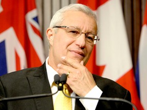 Ontario PC interim leader and Nipissing MPP Vic Fedeli addresses the media after a caucus meeting at Queen's Park in Toronto, Friday. 
Nathan Denette, The Canadian Press