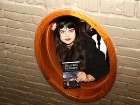 Local author Sarah May is having a book launch at the HourGlass Restaurant on Friday. Her book is entitled Haunted Sudbury. May said she chose the restaurant because of the ghostly apparition of the Lady in White that has been seen on the staircase near the oval window by both staff and patrons of the restaurant. (John Lappa/Sudbury Star)