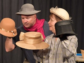 Actors Steve Favro (left) and Mary Jane Walzak rehearse a scene from Harvest at the Palace Theatre. (Ross Davidson/Special to Postmedia Network)