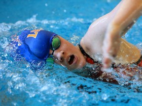 Katie Callon of the London Aquatic Club competes during the Western Region Short Course Championship held Sunday, February 26, 2017 at the Aquatic Centre in London, Ont. (Free Press file photo)