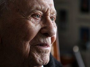 Tim Miller/The Intelligencer
Dominic Angelo tells stories of more than a century of living in Trenton as he sits in his son's Belleville home Thursday. Angelo turns 105 today.
