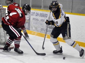 The Mitchell Hawks open their Pollock Division quarter-final Saturday at home against the Wingham Ironmen. (Andy Bader/Postmedia News)