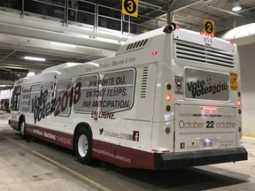 An election bus has started travelling the streets of Greater Sudbury.