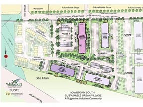 A site plan for a new retirement and care facility in downtown Whitecourt (Submitted | Christenson Developments).