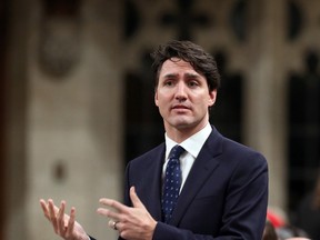 Prime Minister Justin Trudeau responds to a question during Question Period in the House of Commons, Monday, February 5, 2018 in Ottawa. (THE CANADIAN PRESS/Fred Chartrand)