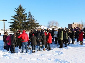 A vigil was held Tuesday February 6, 2018 at Gillies Lake for Joey Knapaysweet, the man who died after the shooting incident involving Timmins Police on Saturday. LEN GILLIS / Postmedia Network