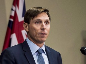 Leader of the Ontario PC party Patrick Brown addresses allegations against him at Queen's Park in Toronto, Ont. on Wednesday January 24, 2018. (The Canadian Press)