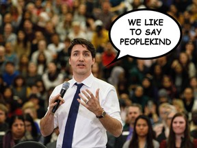 Prime Minister Justin Trudeau takes part in a town hall meeting in Edmonton on Thursday, February 1, 2018. THE CANADIAN PRESS/Jason Franson