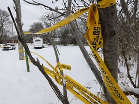Overall crime scene is cordoned off on Mallory Cres in Leaside where Toronto Police forensic officers set up to dig up the backyard where alleged serial killer Bruce McArthur buried bodies, Wednesday.

Jack Boland/Postmedia Network