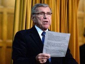 Conservative MP for Stormont-Dundas-South Glengarry Guy Lauzon rises to make a statement regarding M-133, in the House of Commons on Parliament Hill in Ottawa on Wednesday, Feb. 7, 2018. 
THE CANADIAN PRESS/Justin Tang