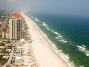 A helicopter flight affords a bird’s eye view of Orange Beach. The beach was hard hit by the 2010 BP oil spill. (WAYNE NEWTON, Special to Postmedia News)