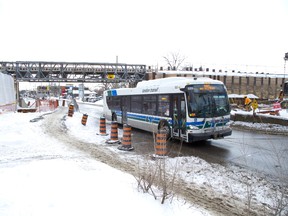 The CP rail overpass on Wharncliffe Road just north of Oxford is being widened from the current two-lane bottleneck. In order to accomplish that, the city is building a temporary rail bridge to allow rail traffic while the original structure is replaced. (DEREK RUTTAN, The London Free Press)