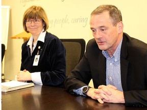Chatham-Kent Health Alliance president and CEO Lori Marshall, left, Rob Devitt, provincially-appointed supervisor. On Friday, the Health Alliance announced the members of its new board of directors. File photo/Postmedia Network