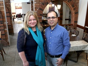 Tina Malm of Martha's Table and Jimmy Hassan of the Canadian Colours Kingston Foundation are teaming up to host a Valentine's Day meal on Wednesday February 14 2018 at the Martha's Table Princess Street dining room. Ian MacAlpine/Kingston Whig-Standard/Postmedia Network